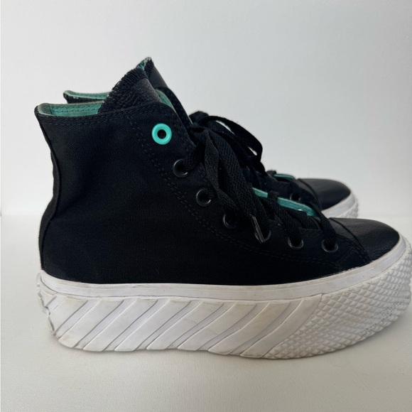 Converse Shoes - Women’s Converse Black and Teal High-Top Sneakers Size 6.5 Casual, Streetwear